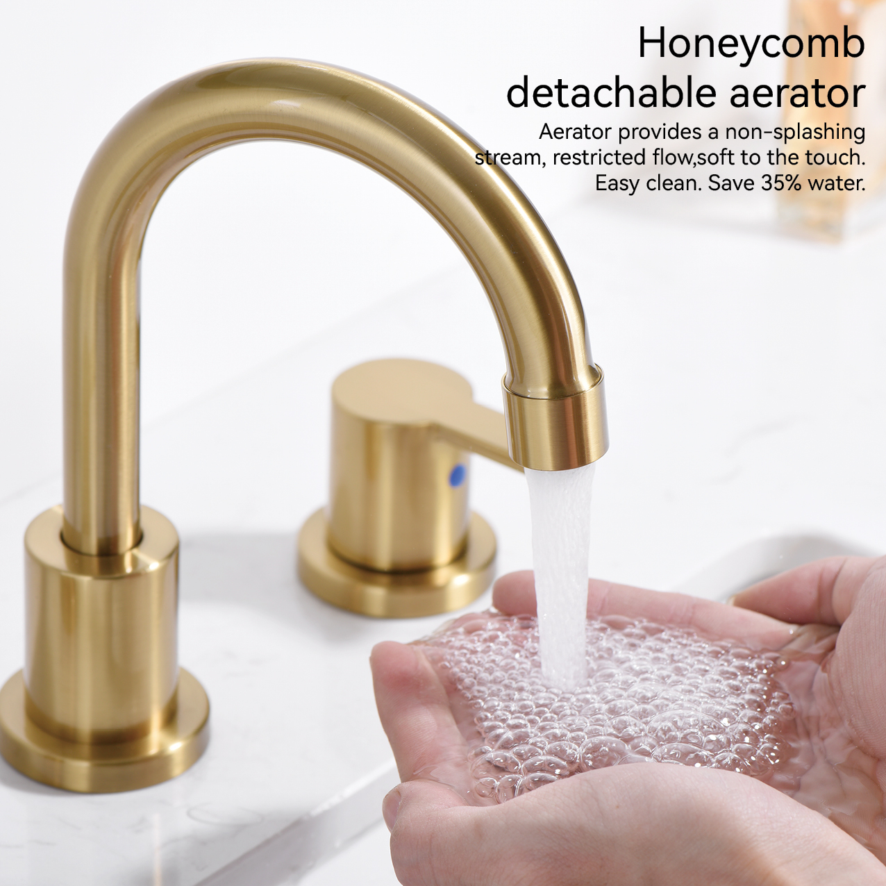 SLY Deck-mounted Double Handle Faucet Basin Faucet