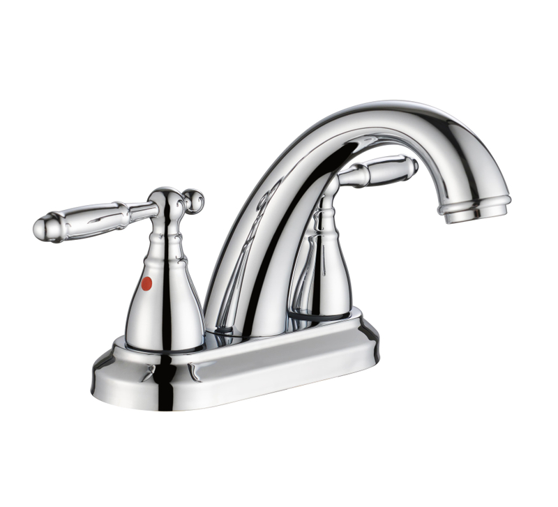 SLY Dual Handle 4-inch Center Set Faucet Chrome Rod Bathroom Faucet