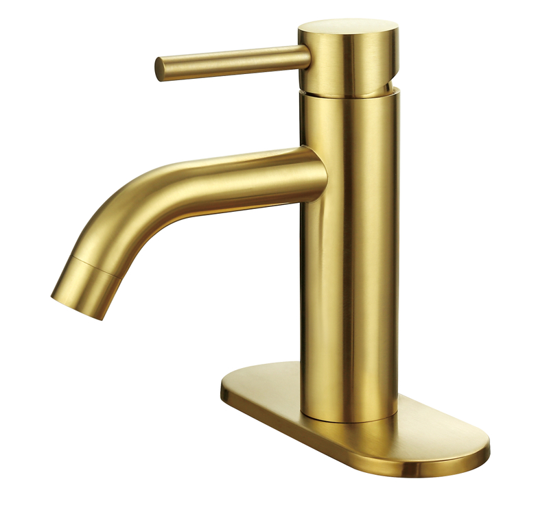 2022 SLY American Basin Vintage Upc Gold Single Hole Unlacquered Brass Bathroom Tap Taps Mixer Faucets 