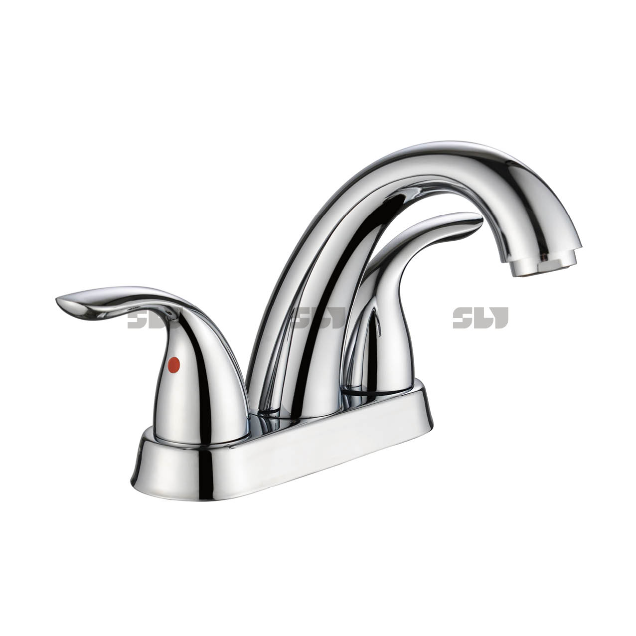 SLY Centerset Faucet Dual Handle Deck Mount Gold Basin Faucet Bathroom Sink 4 Inch Tap