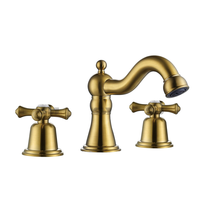 SLY Widespread Bathroom Sink Faucet 3 Hole Deck Mounted Dual Handle Antique Bronze Hot Cold Water Brush Nickel Basin Faucet