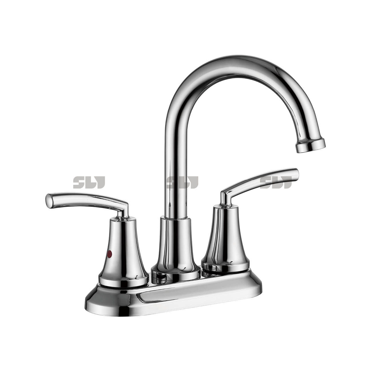 SLY Modern Bathroom Basin Faucets With Dual Handle Chrome 4 Inch Water Mixer Tap