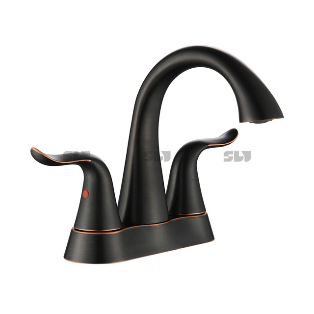 SLY Deck Mount Black Modern Bathroom Faucet