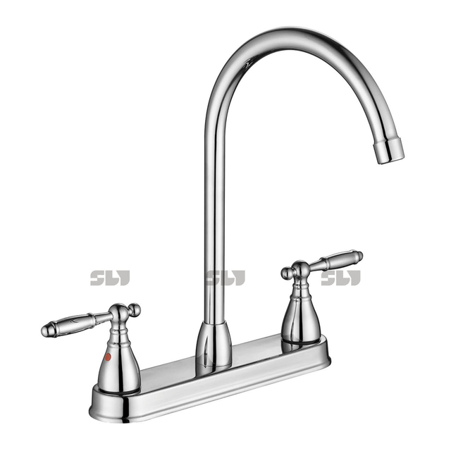 SLY Two Hole 8 Inch Water Kitchen Mixer Water Tap Kitchen Sink Faucet