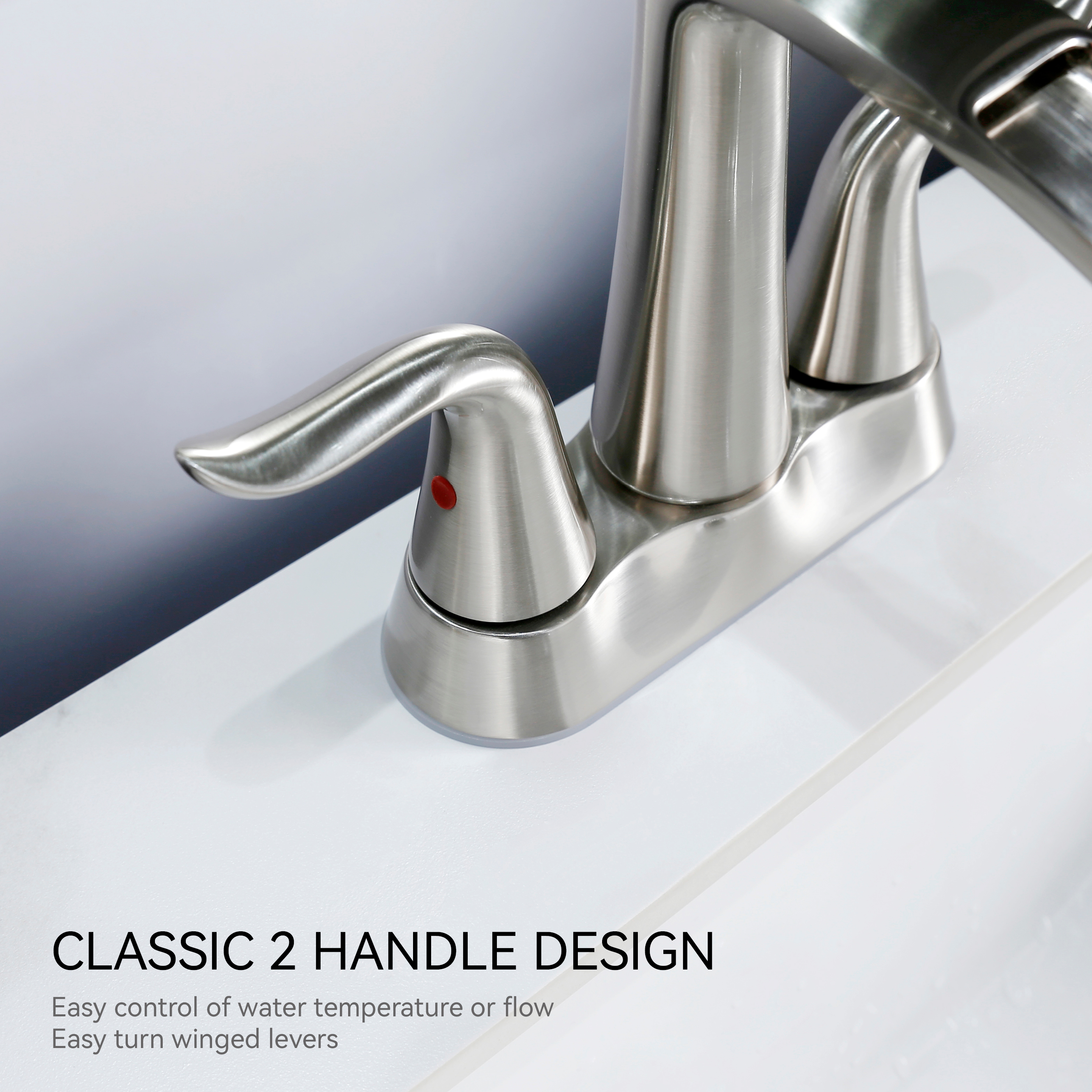Factory Wholesaler Double Handle Bathroom Faucet Water Faucet Home Sink Faucet 