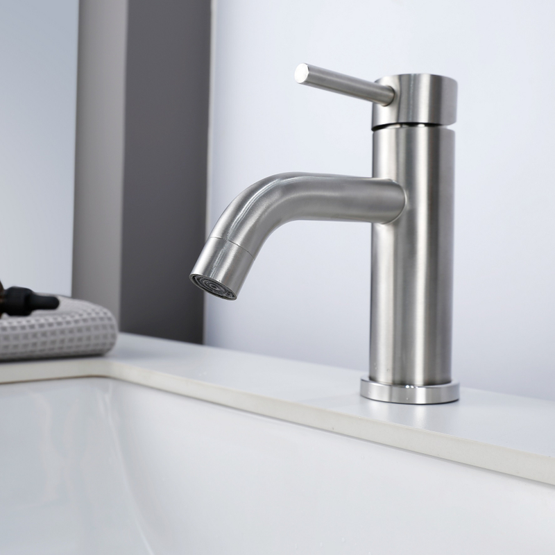 SLY Bathroom Stainless Steel Wash Basin Single Handle Faucet Mixer Taps