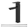SLY Brass Matte Black Single Handle Brass Basin Faucet Decked Mounted Cold Hot Water Tap Bathroom