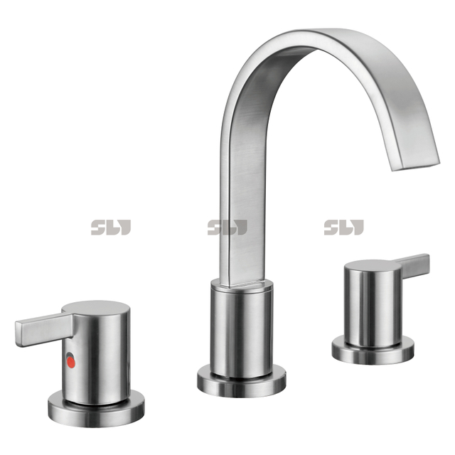 SLY Brushed Nickel Wide Basin Faucets Are Used in Hotel Bathrooms