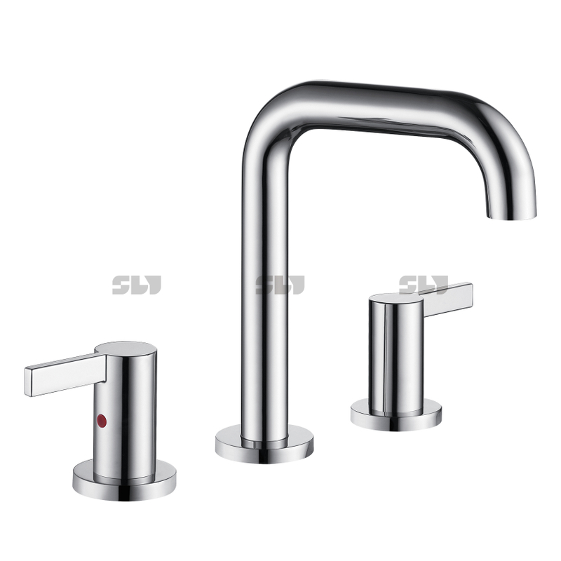SLY Copper Cartridge Two Handle Widespread Basin Faucet for Bathroom