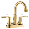 SLY Luxury Gold Design 4 Inch Centerset Faucet for Home Bathroom