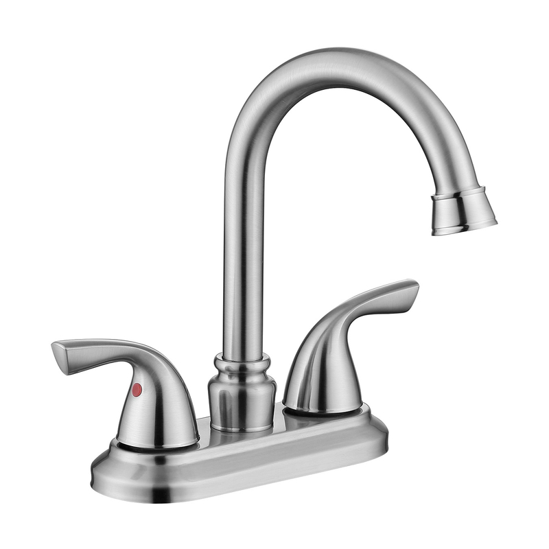 SLY Zinc Brushed Nickel Factory Wholesale Plumbing Fixtures Bathroom Lavatory Washroom Basin Faucet