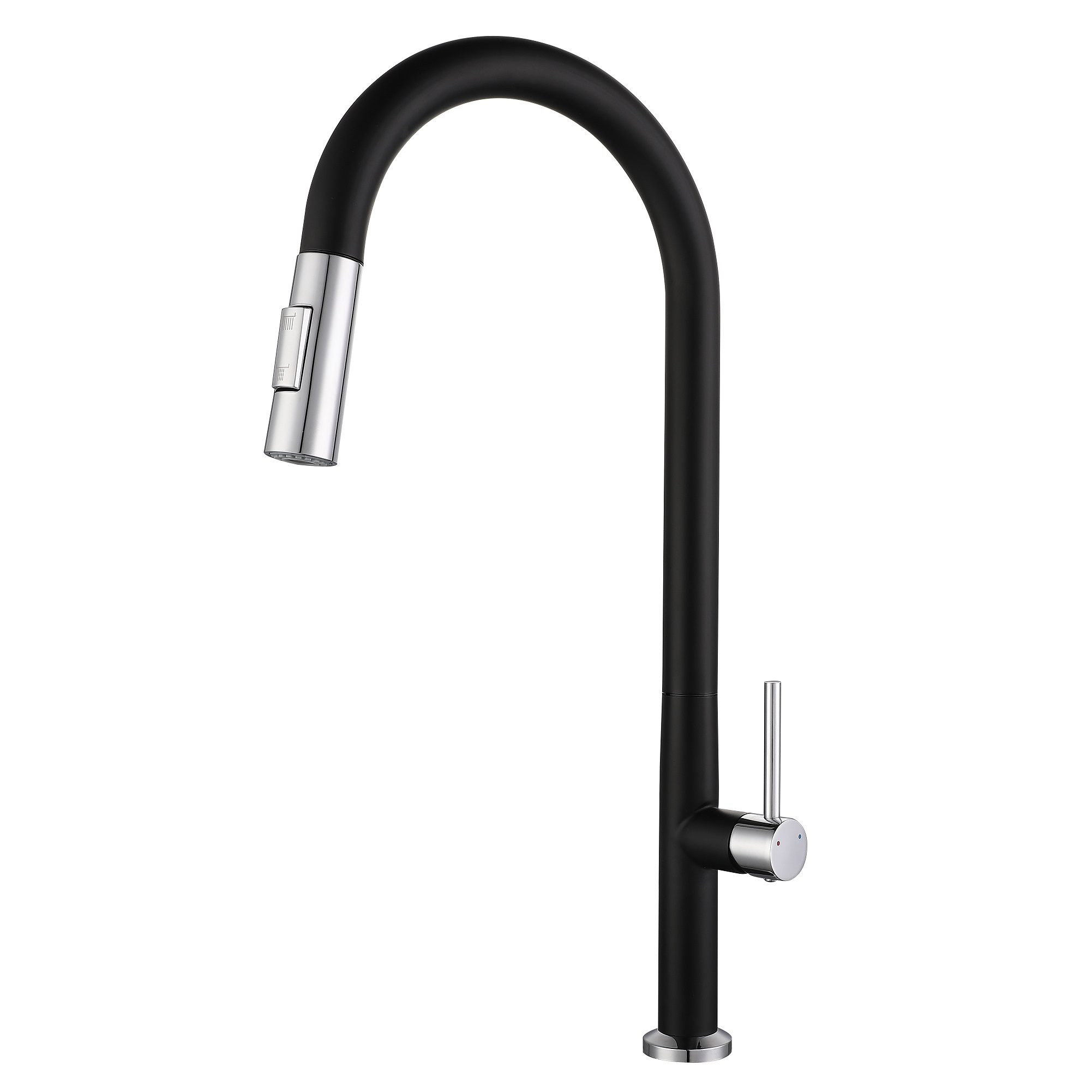 SLY Matte Black Pull Out Sprayer Kitchen Faucet Pull Down Kitchen Sink Mixer Faucet Hot Cold Water Flexible