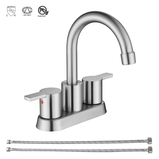 SLY Brass Brushed Nickel One Hole Waterfall Mixer Sinks Single Tap Bathroom Taps Basin Faucet