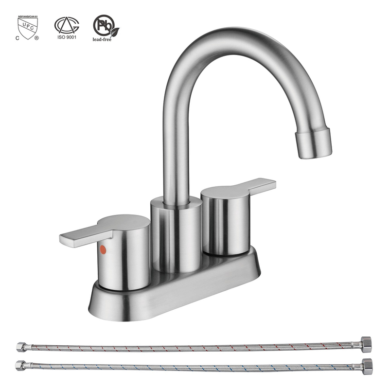 SLY Brass Brushed Nickel One Hole Waterfall Mixer Sinks Single Tap Bathroom Taps Basin Faucet