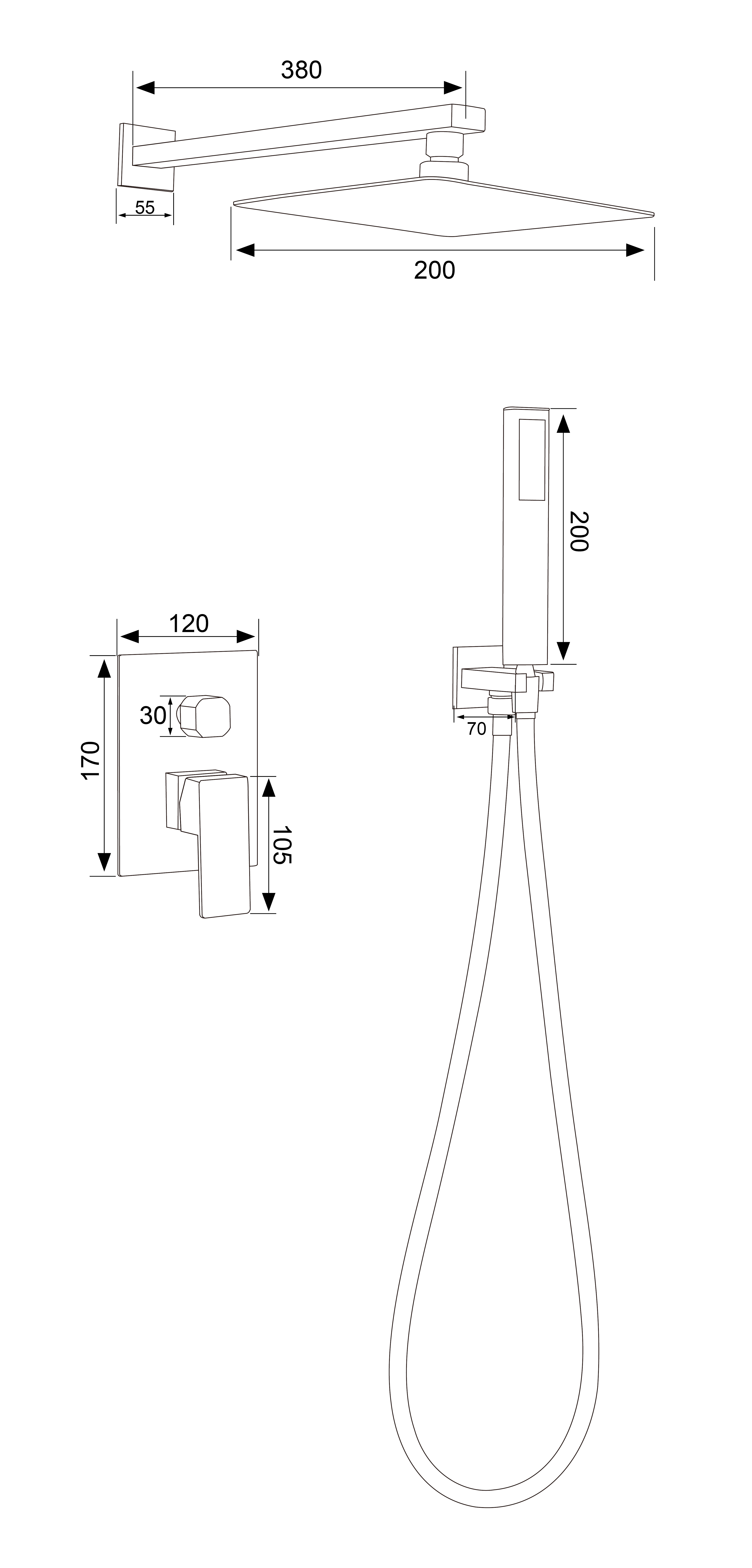  2025 Hot and Cold Shower Mixer in Wall
