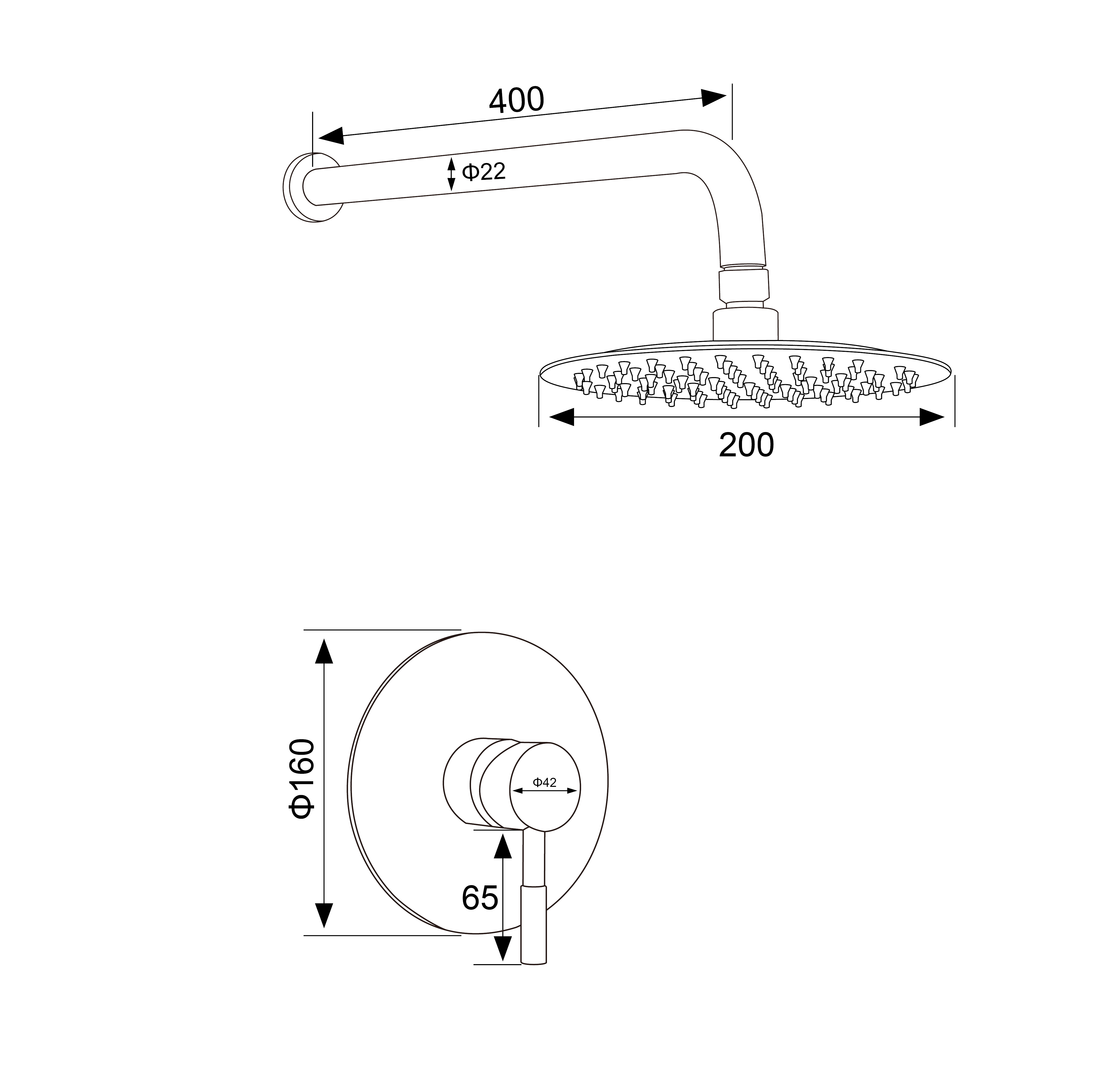 Shower Set Wall Mounted Rainfall
