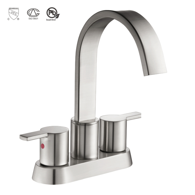 SLY Brushed Nickel Modern Sink Faucet Bathroom Washbasin 3 hole bathroom faucet