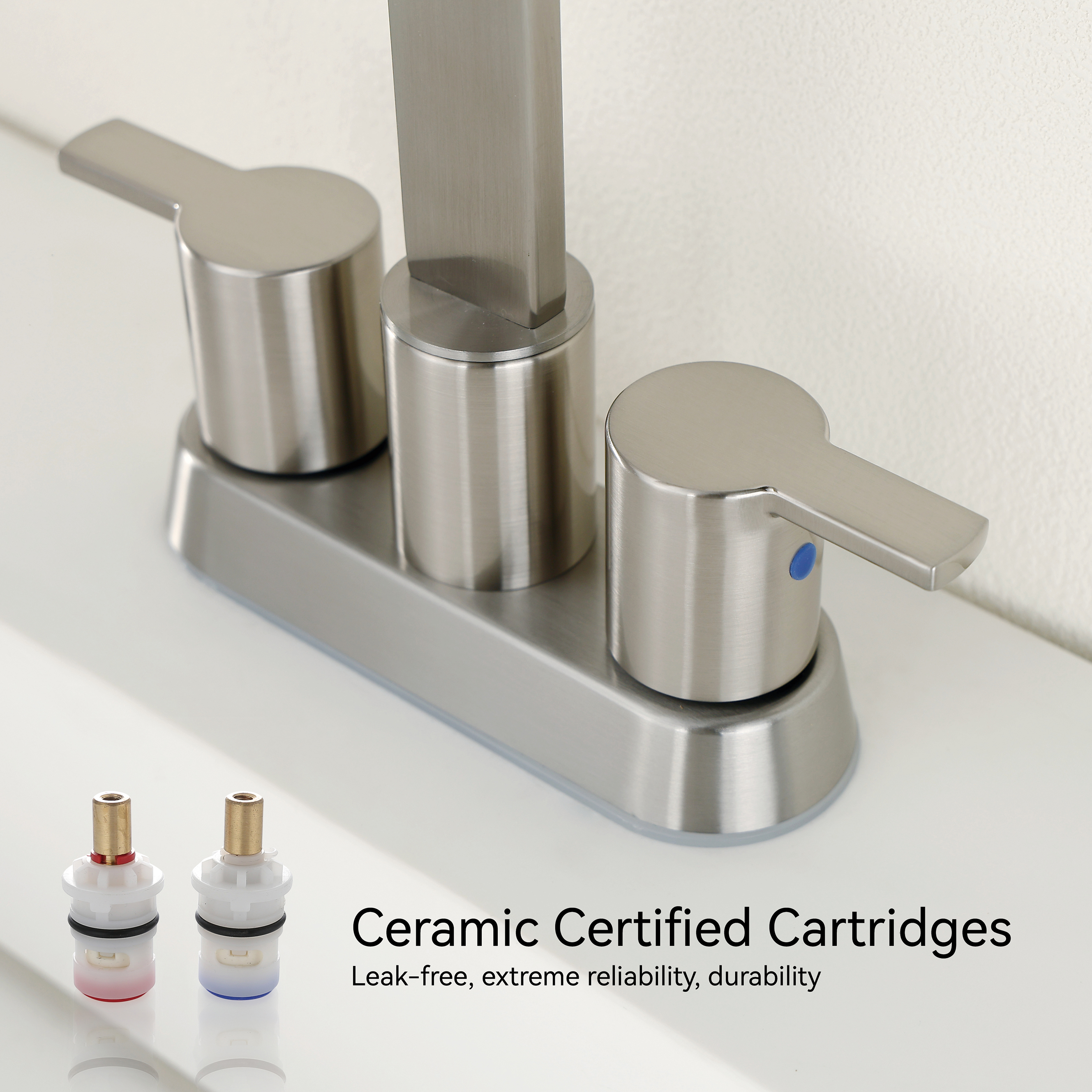 SLY Brushed Nickel Modern Single Hole Sink Faucet Bathroom Washbasin