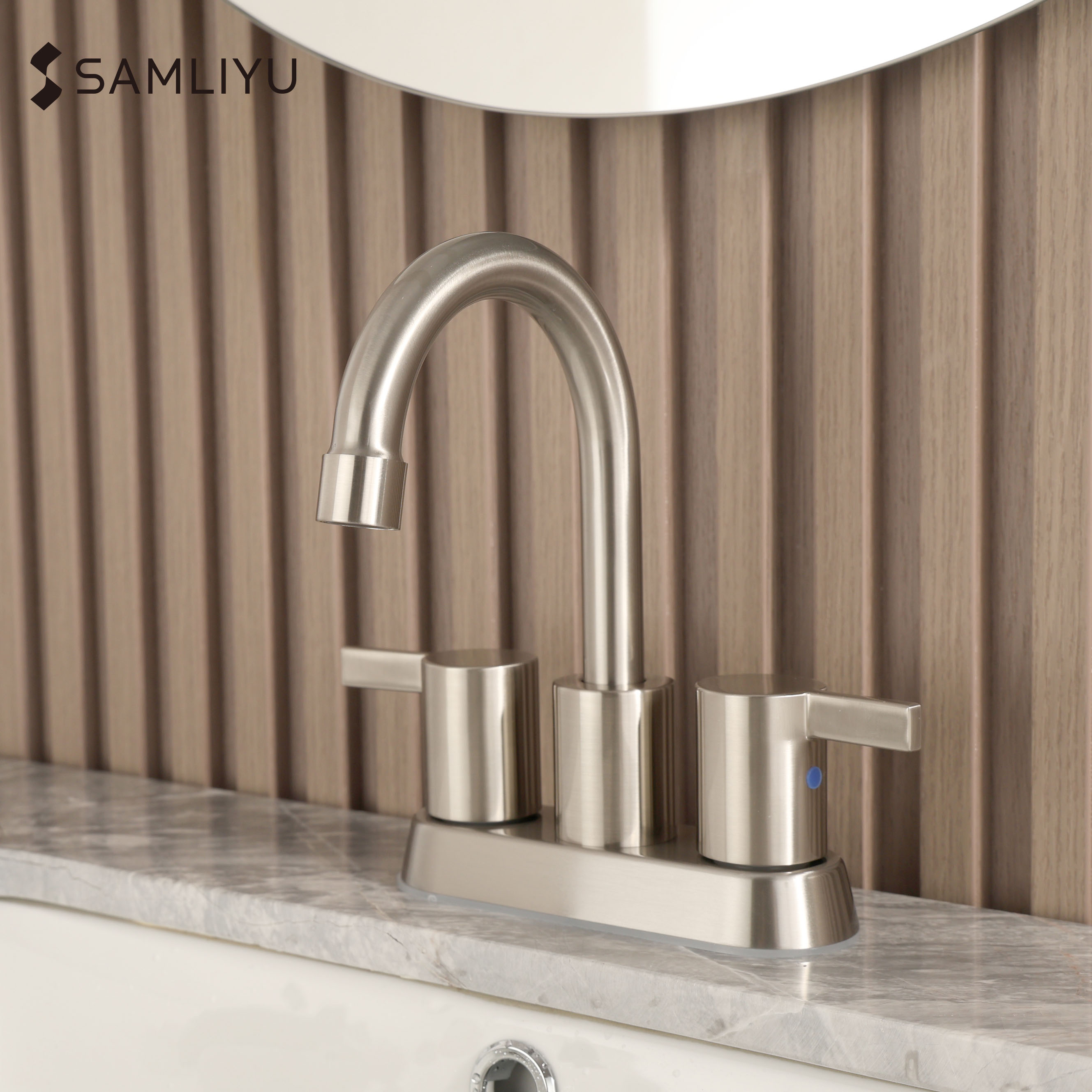 SLY Hot And Cold 4 Inch Two Handle Centerset Lavatory Faucet 