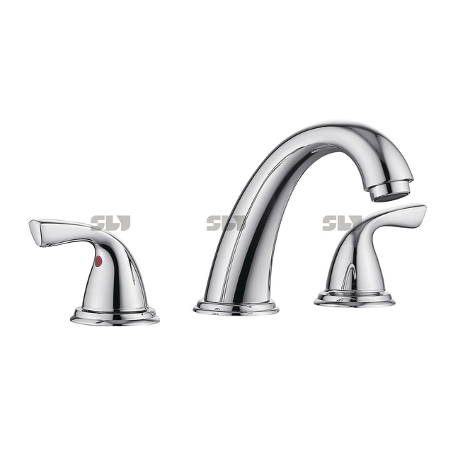 SLY Double Handle Bathroom basin faucet mixer bathroom faucets 3 hole faucet