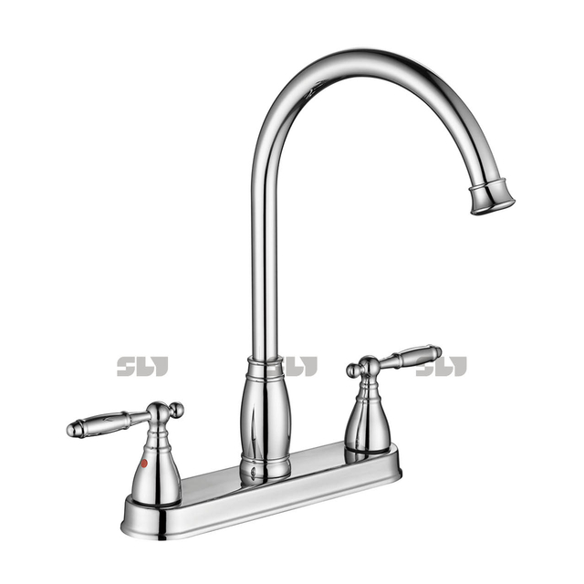 SLY Dual Handle Kitchen Faucet 8 Inch Water Faucet with Chrome