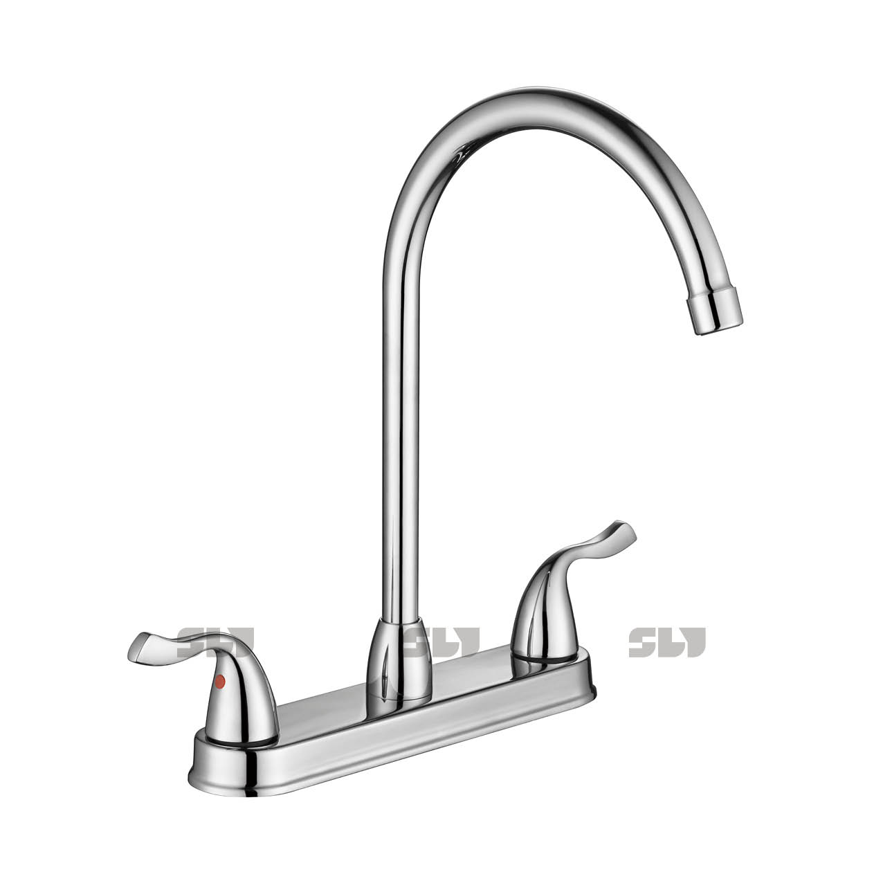 SLY Brass Dual Handles Hot Cold Water Kitchen Tap Kitchen Faucets Chromed Mixer