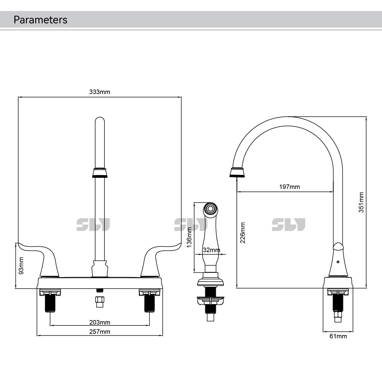 ater Mixer Tap Kitchen Faucet with Sprayer