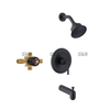 SLY Wall-Concealed Bath Shower Mixer Matte Black Shower Faucet Brass Two Function 