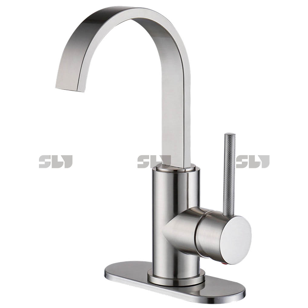 SLY Chrome Luxury Bathroom Sink Faucet Basin Mixer Single Handle Hole Basin Faucet 
