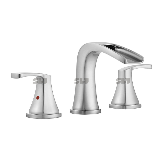 SLY Brushed Nickel Basin Mixer Deck Mounted Faucet Bathroom Basin Faucets 