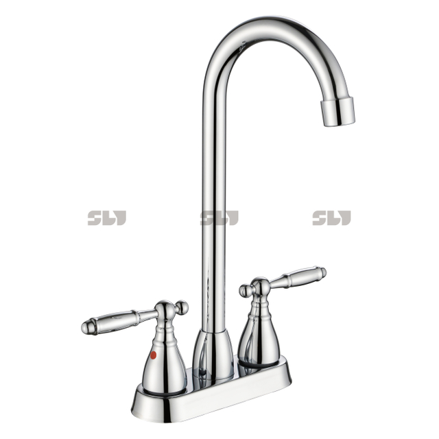 2022 SLY Modern Chrome 4 Inch Face Kitchen Faucet Dual Handle Deck Mounted Kitchen Mixer Taps 