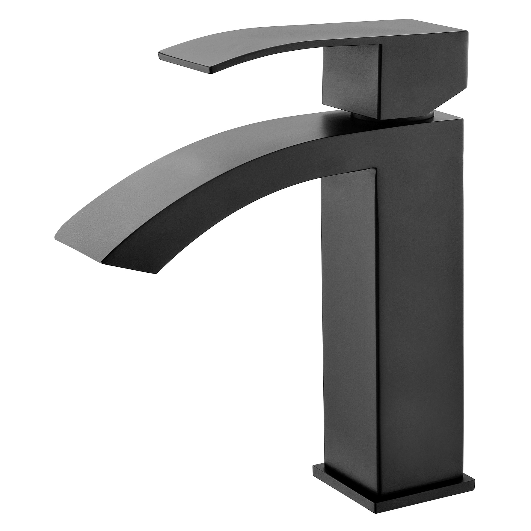 SLY Brass Stainless Steel Modern Waterfall Bathroom Sink Faucet Single Handle Hot Cold Water Mixer Basin