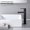 SLY Brass Matte Black Single Handle Brass Basin Faucet Decked Mounted Cold Hot Water Tap Bathroom
