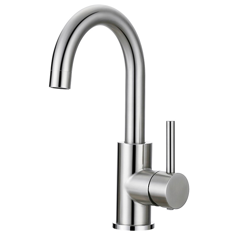 SLY Brass Brushed Nickel Basin Taps Lavatory Single Hole Bathroom Faucet