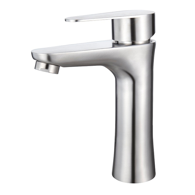 SLY Brass Brushed Nickel Bathroom Vanity Basin Faucet Waterfall Spout Mixer Single Handle Taps
