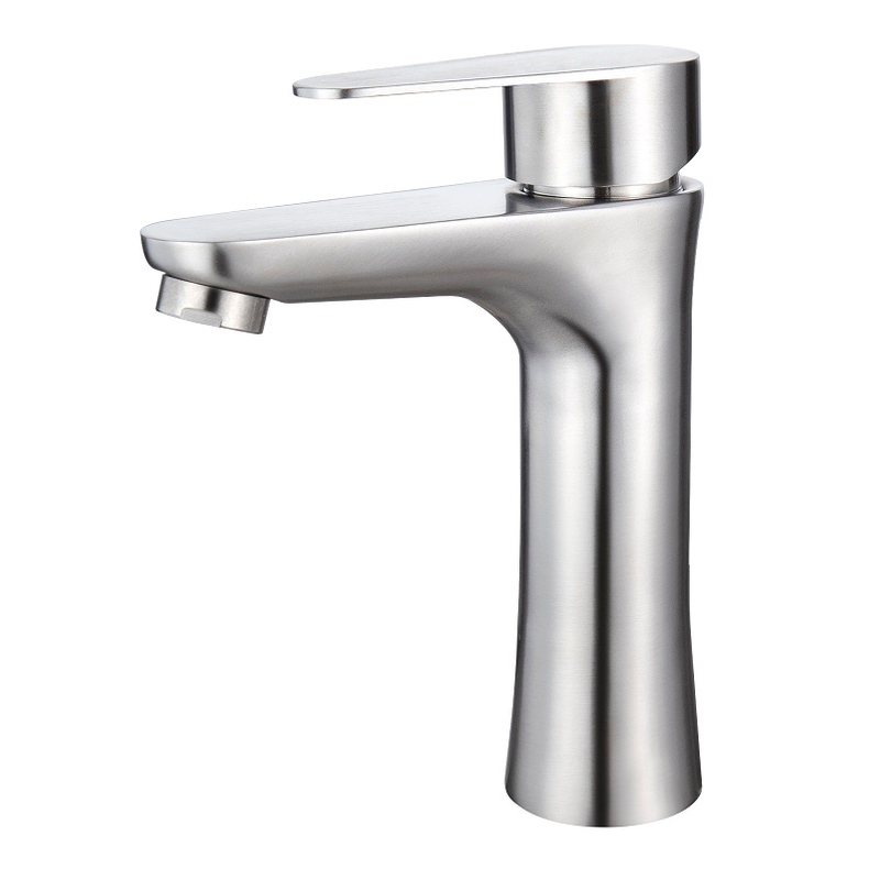 SLY Brass Brushed Nickel Bathroom Vanity Basin Faucet Waterfall Spout Mixer Single Handle Taps