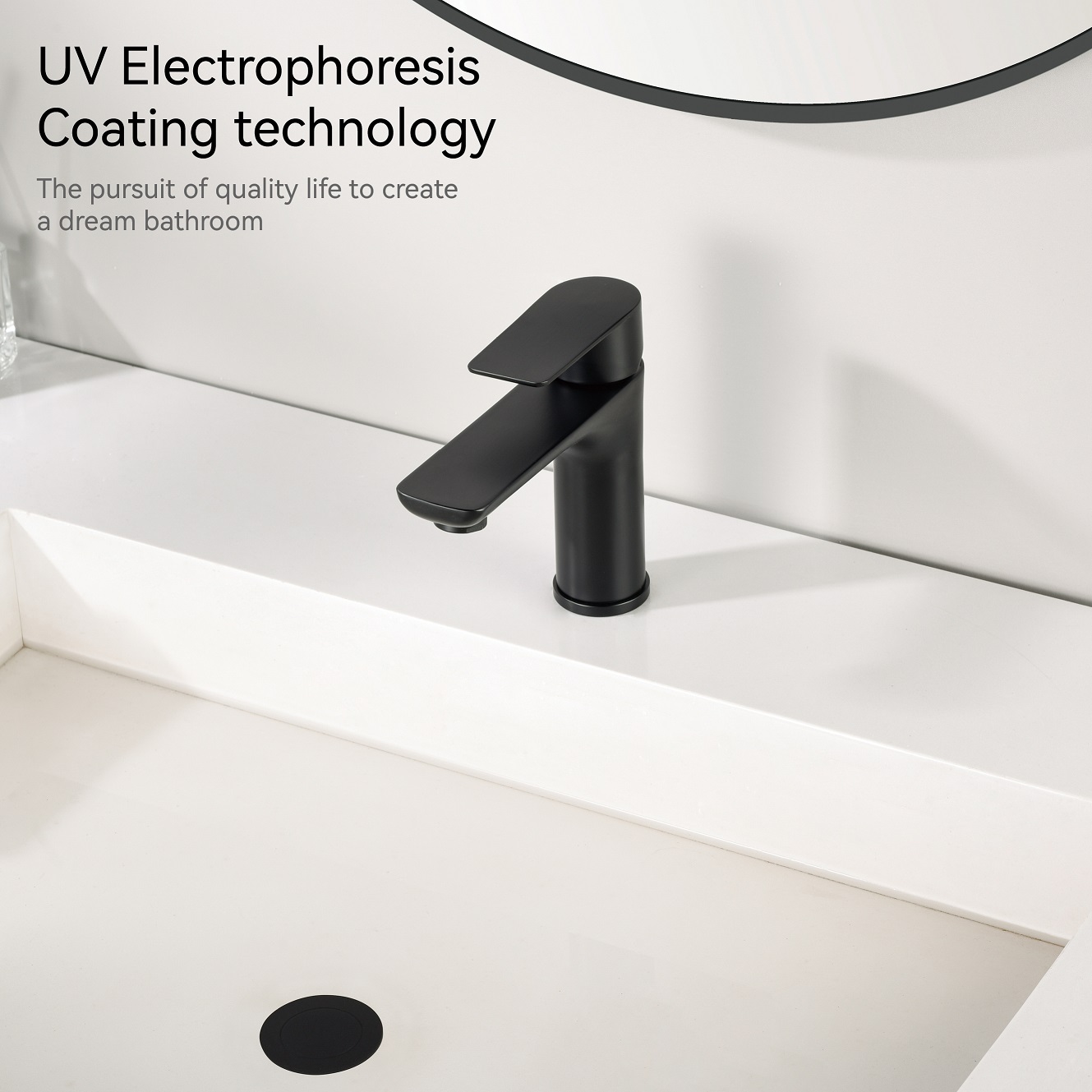 SLY Brass Matte Black High Quality Washroom Single Hole Mounted Hot And Cold Water