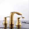 SLY Modern Brushed Gold Mixer Bathroom Basin Sink Faucet Contemporary Two Handle Water Taps