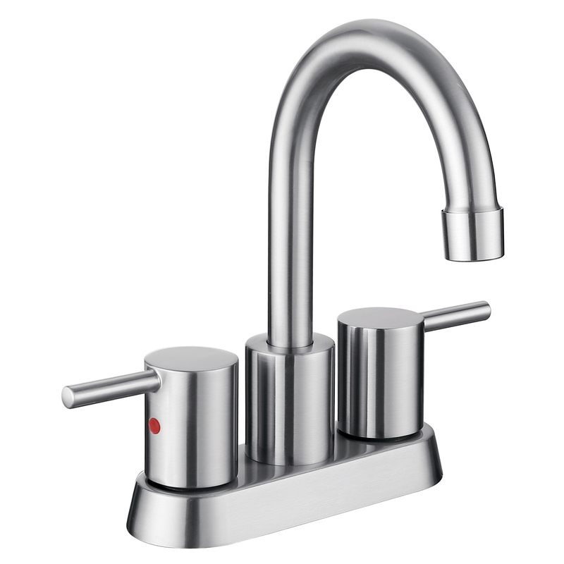 SLY Brushed Nickel Single Hole Bathroom Mixer Tap Single Handle Basin Faucets