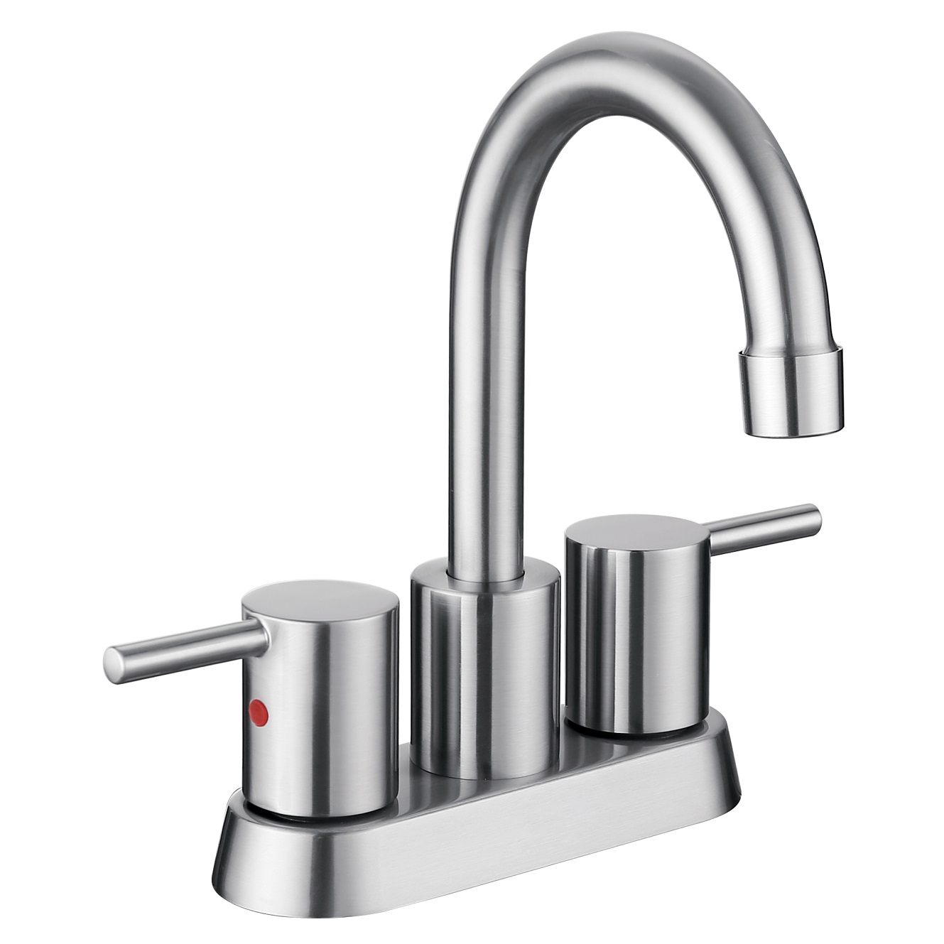 SLY Brushed Nickel Single Hole Bathroom Mixer Tap Single Handle Basin Faucets