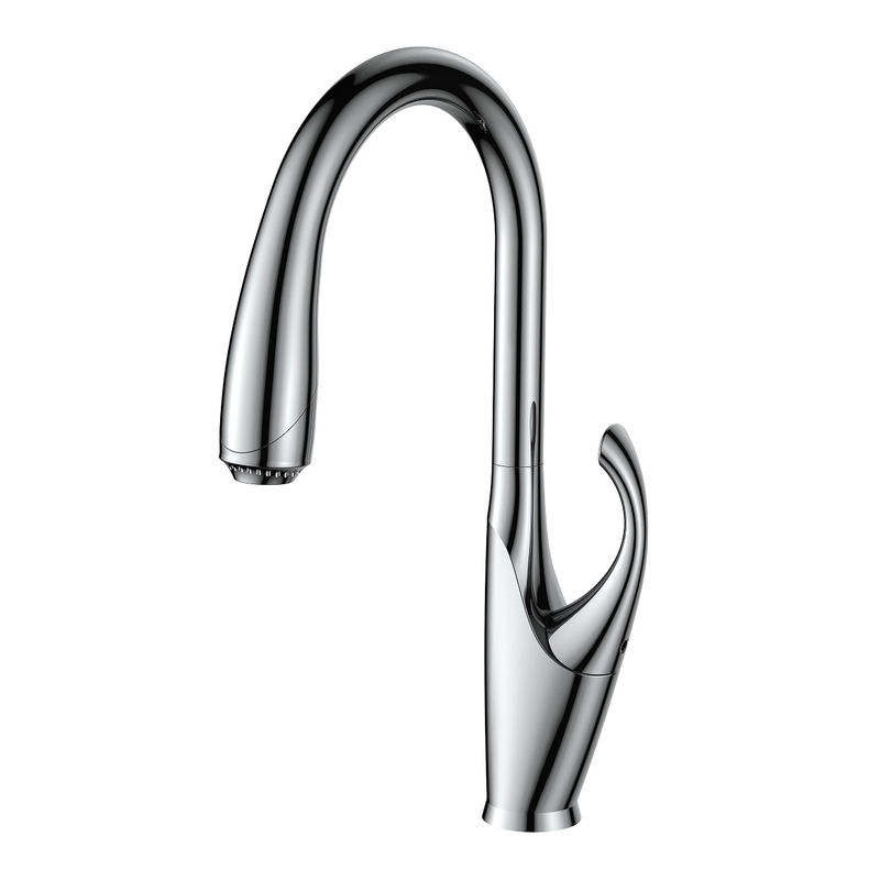 SLY Brass Chrome Pull-out Spray Kitchen Sink Faucet Mixer Tap