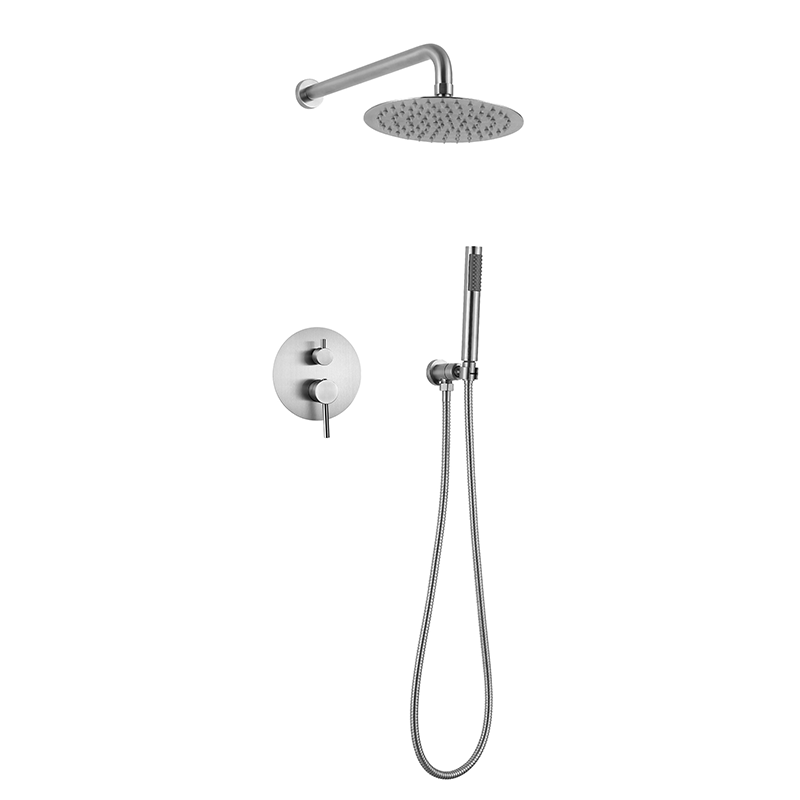  Brushed Nickel Bathroom Rainfall System Set Shower