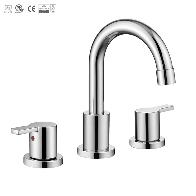 SLY Bathroom Basin Widespread Face Basin Faucet CUPC Double Handle Faucet 
