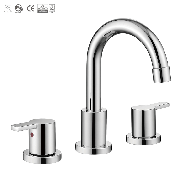SLY Bathroom Basin Widespread Face Basin Faucet CUPC Double Handle Faucet 