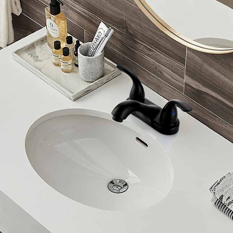 SLY Dual Handle Hot And Cold Mix Bathroom Faucet