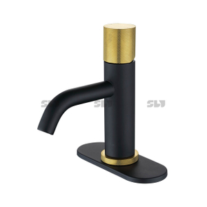 SLY Kaiping Matte Black and Gold Single Handle Basin Faucets