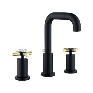 SLY Modern Black Bathroom Mixer Hot Sale Deck Mounted Hot Cold Brass Water Tap Chrome 