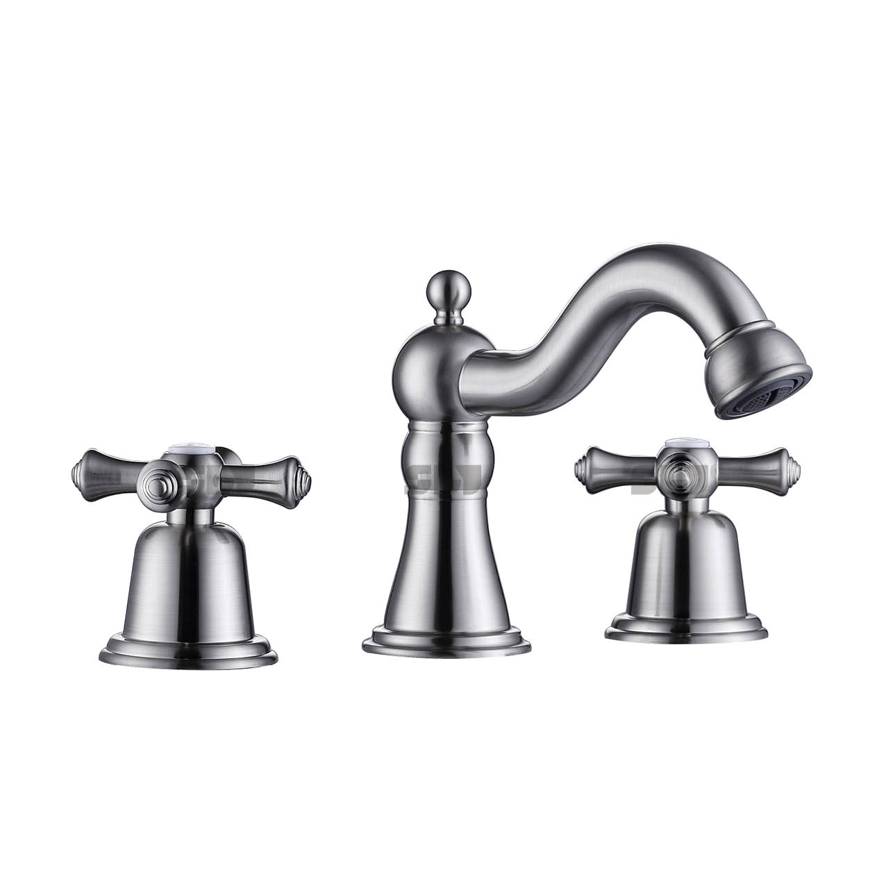 SLY Widespread Bathroom Sink Faucet 3 Hole Deck Mounted Dual Handle Antique Bronze Hot Cold Water Brush Nickel Basin Faucet