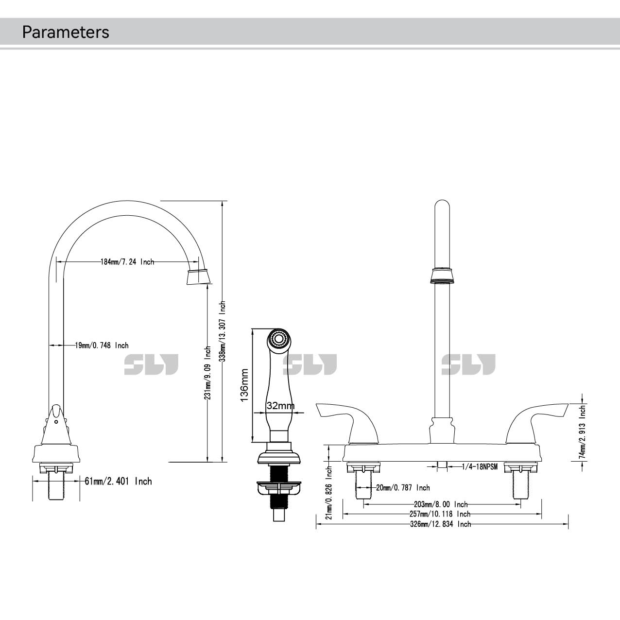 chrome kitchen faucet