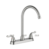 SLY Brass Dual Handles Hot Cold Water Kitchen Tap Kitchen Faucets Chromed Mixer